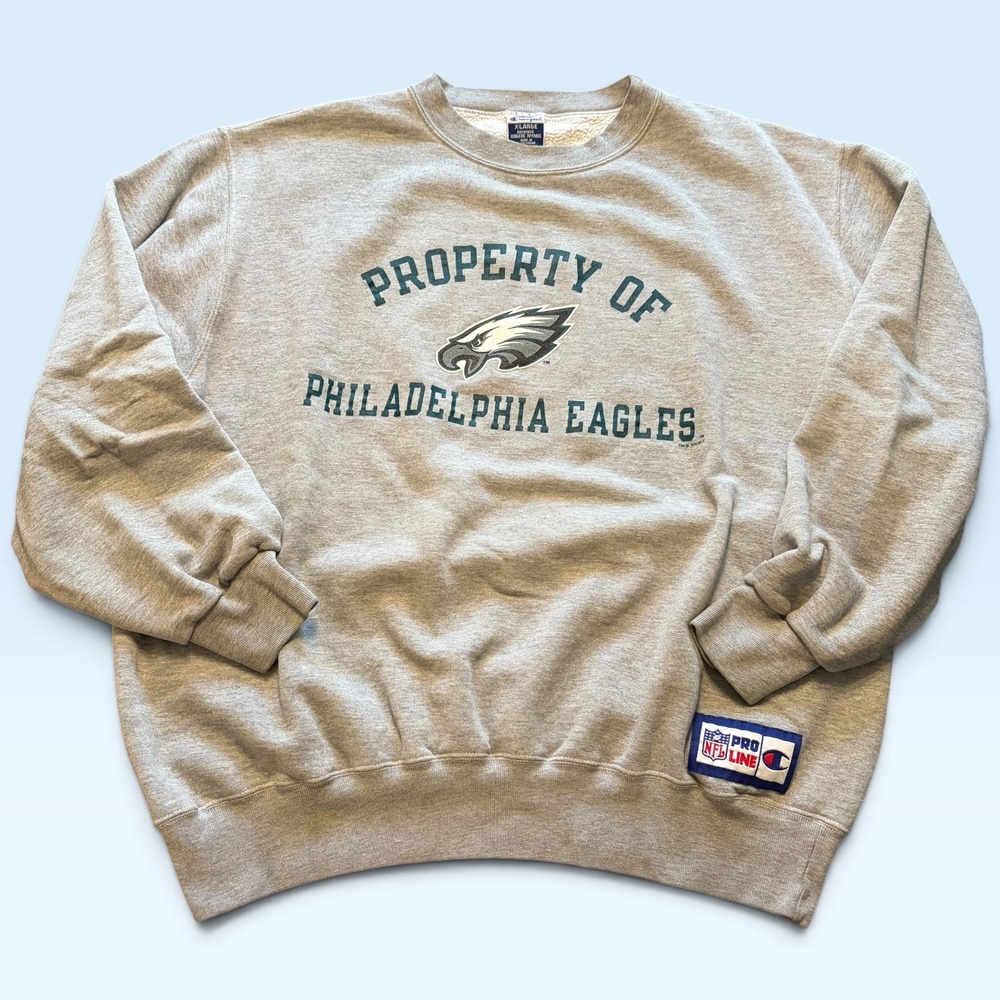 Vintage Philadelphia Eagles Sweatshirt Mens XL Gray NFL Football Champion 90s